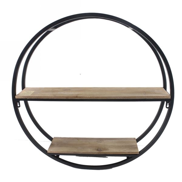 Round Wood Metal Shelf